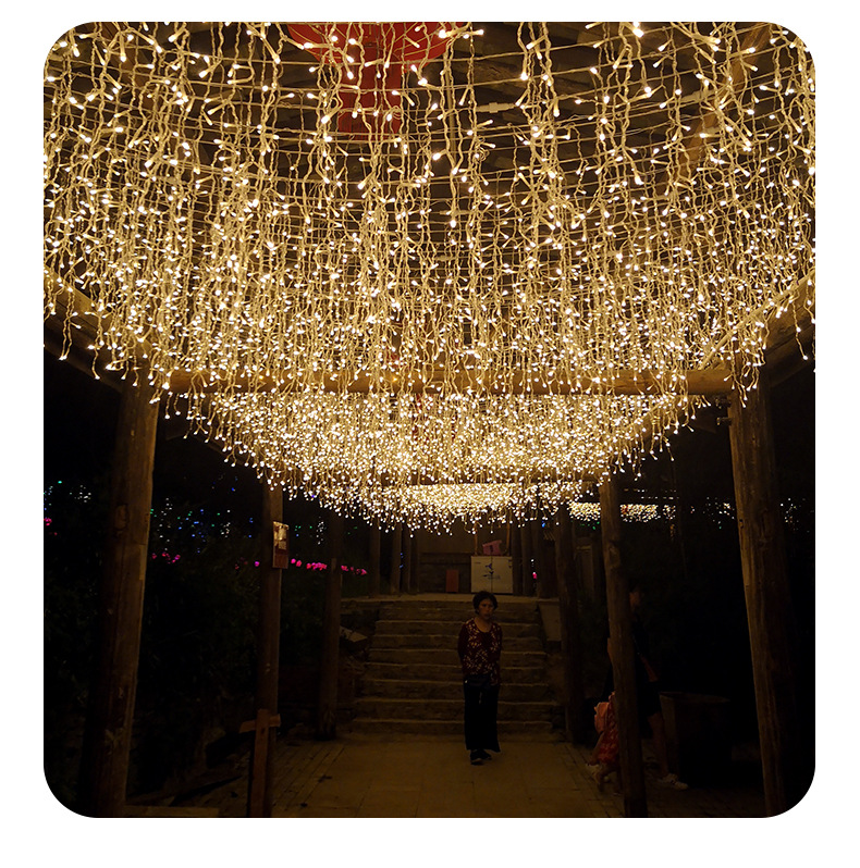 定制节日彩灯闪灯led冰条窗帘灯户外亮化工程防水圣诞窗帘灯串