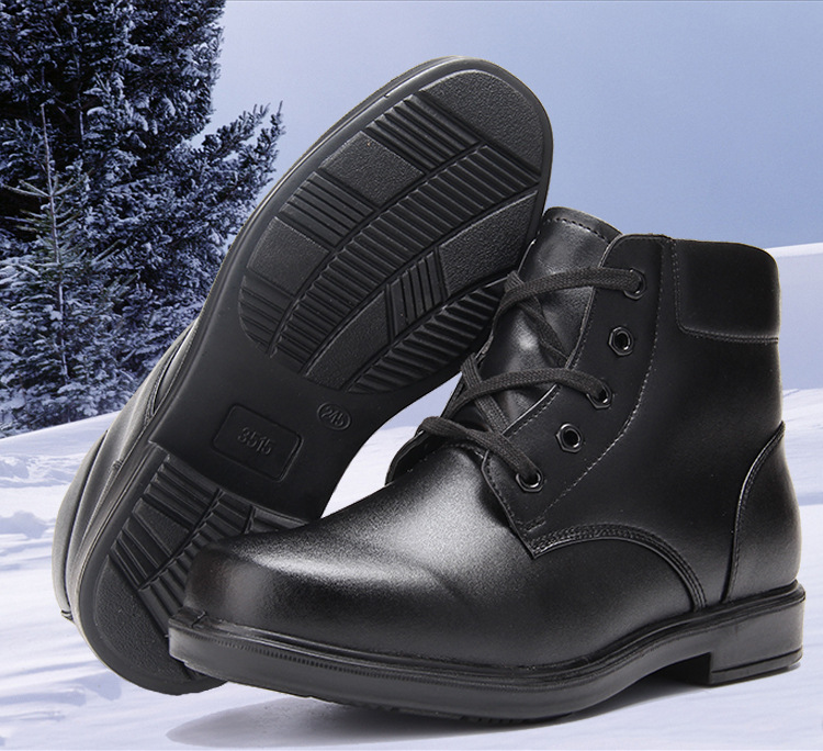 厂家直销07士兵绒皮鞋冬季防寒保暖羊毛靴配发东北牛皮新式保暖鞋