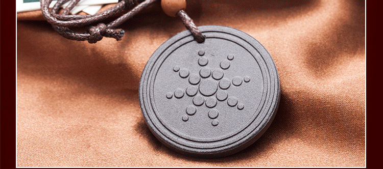 火山石吊坠太阳花复古负离子能量石吊坠宗教庙宇会销礼品风水饰品