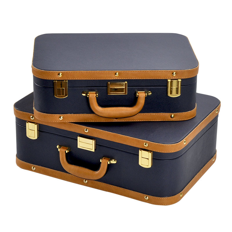 欧式复古皮质手提箱旅行箱储物箱收纳箱样板房装饰箱子摆件