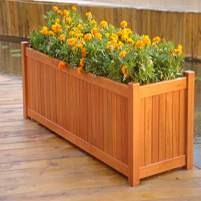 定做防腐木花箱 户外组合花箱 花槽 木花盆 实木花架木花箱樟子松