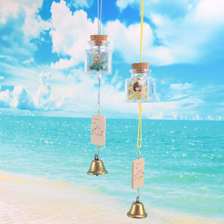 彩色许愿瓶风铃漂流瓶玻璃风铃创意家居挂件学生礼品挂饰生日礼物