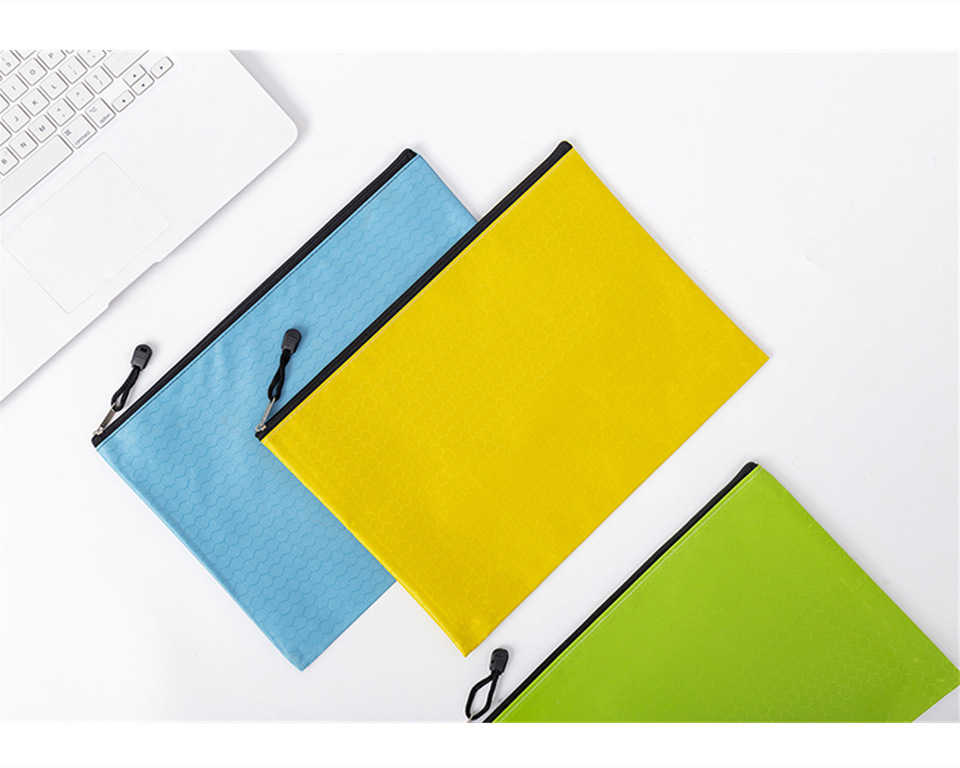 a4足球纹文件袋 防水加厚帆布拉链袋 资料袋 学生档案文具袋