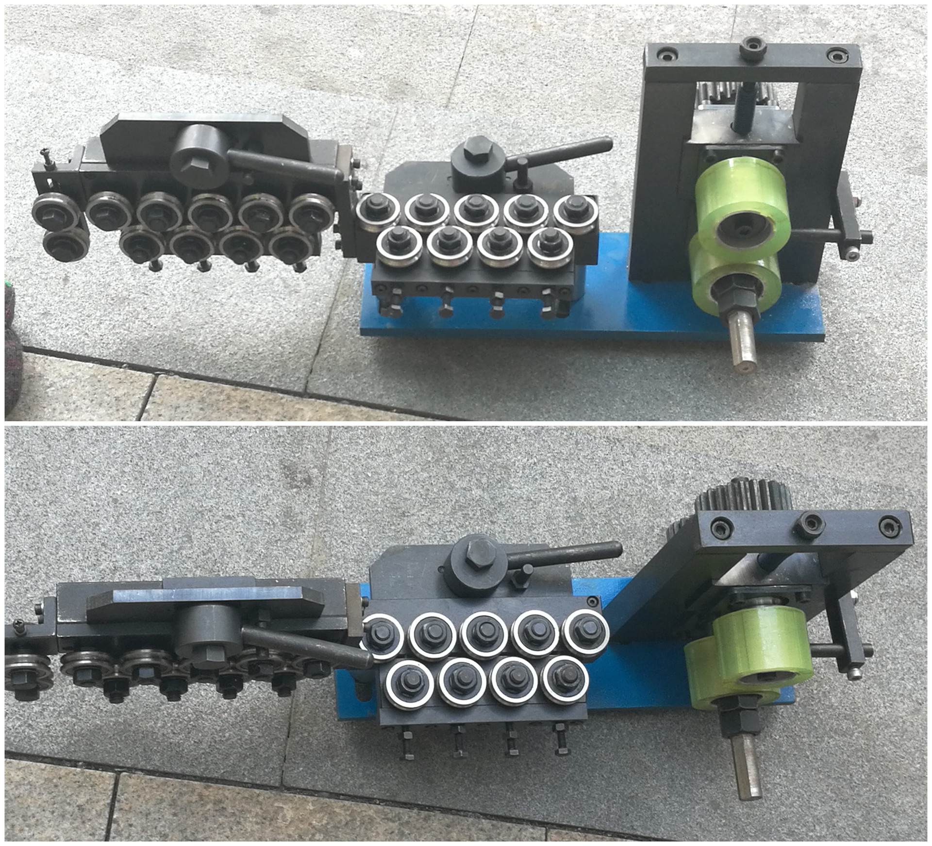 启庞小型细线手动送料辊轮牵引可定制矫直机单组牵引手摇校直器-阿里