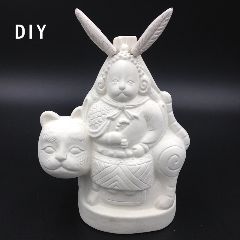 老北京兔爷白坯 石膏白坯兔儿爷 十二生肖手工diy美术绘画