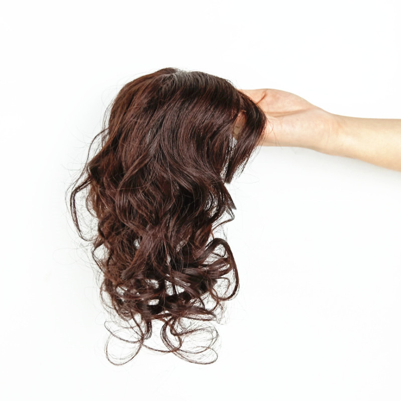 假发片头顶补发片女遮白发真发空气刘海玉米烫短卷发大波浪补发块