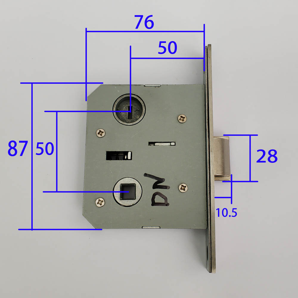 5050 假插芯 单舌锁体 防盗门小50插芯锁体 不锈钢面板