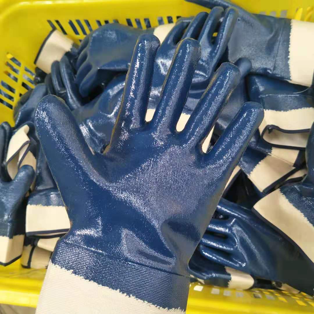 夏季全挂丁腈手套耐磨防护浸胶劳保手套橡胶工业手套加工定制