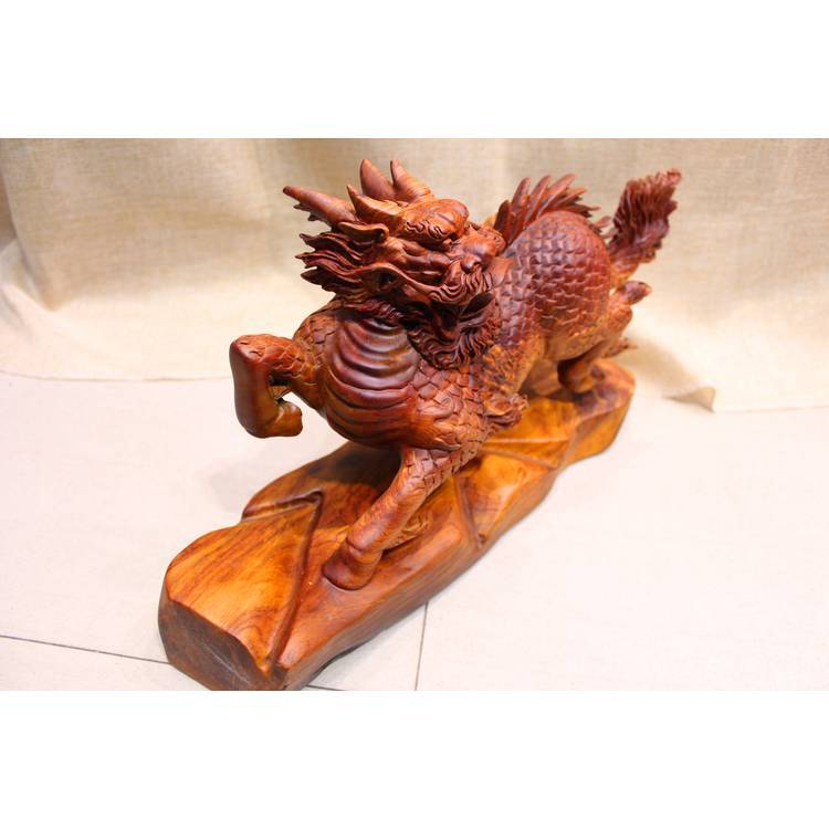 品名:木雕麒麟 花梨木雕送子麒麟 整木根雕麒麟 手工木雕麒麟 麒麟