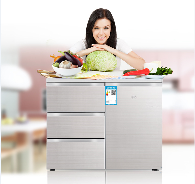 尊贵bcd-210cv卧式橱柜冰箱推拉抽屉嵌入式家用冰箱矮冰箱