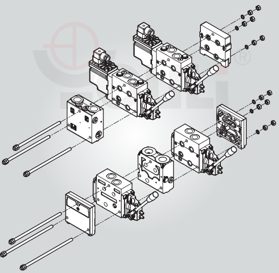 Youli Oil Force PV-4/Series 10 Pieces Combination Proportional Control Valve Flow 140L/Min