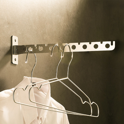 不锈钢迷你隐形晾衣架 墙壁折叠挂衣架 壁挂衣架阳台室内支架神器