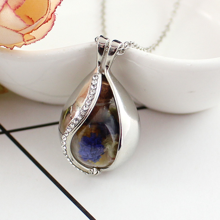 diy装饰配件可打开镂空魔盒天使之泪玻璃球相盒许愿瓶锁骨链吊坠