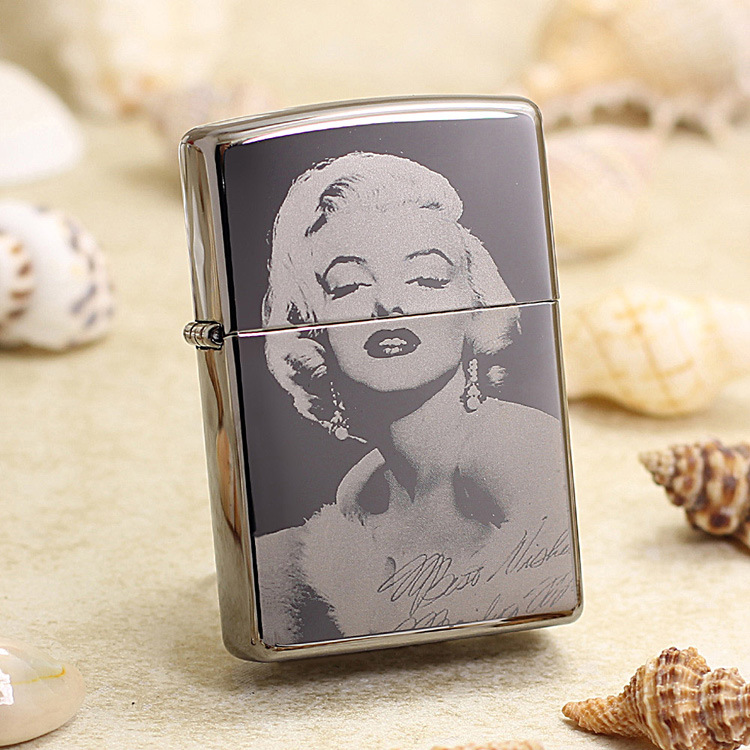 zippo打火机150黑冰玛丽莲梦露头像
