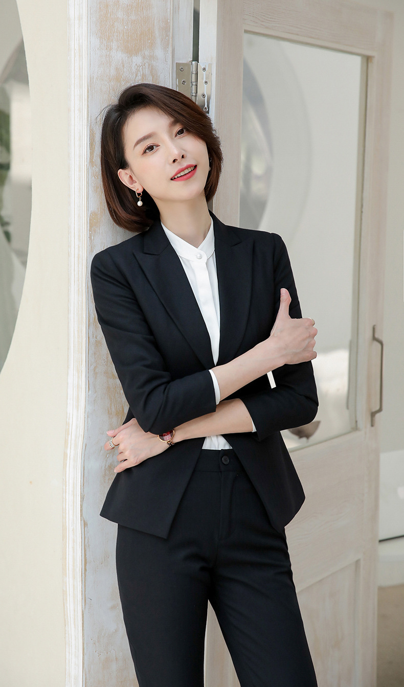 西装套装女士2019小香风时尚职业装正装工作服气质面试西服夏