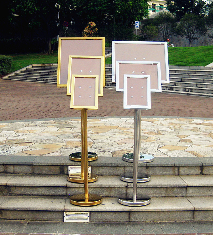 不锈钢钛金水牌斜面a34广告牌立式展架酒店迎宾导向牌指引提示牌