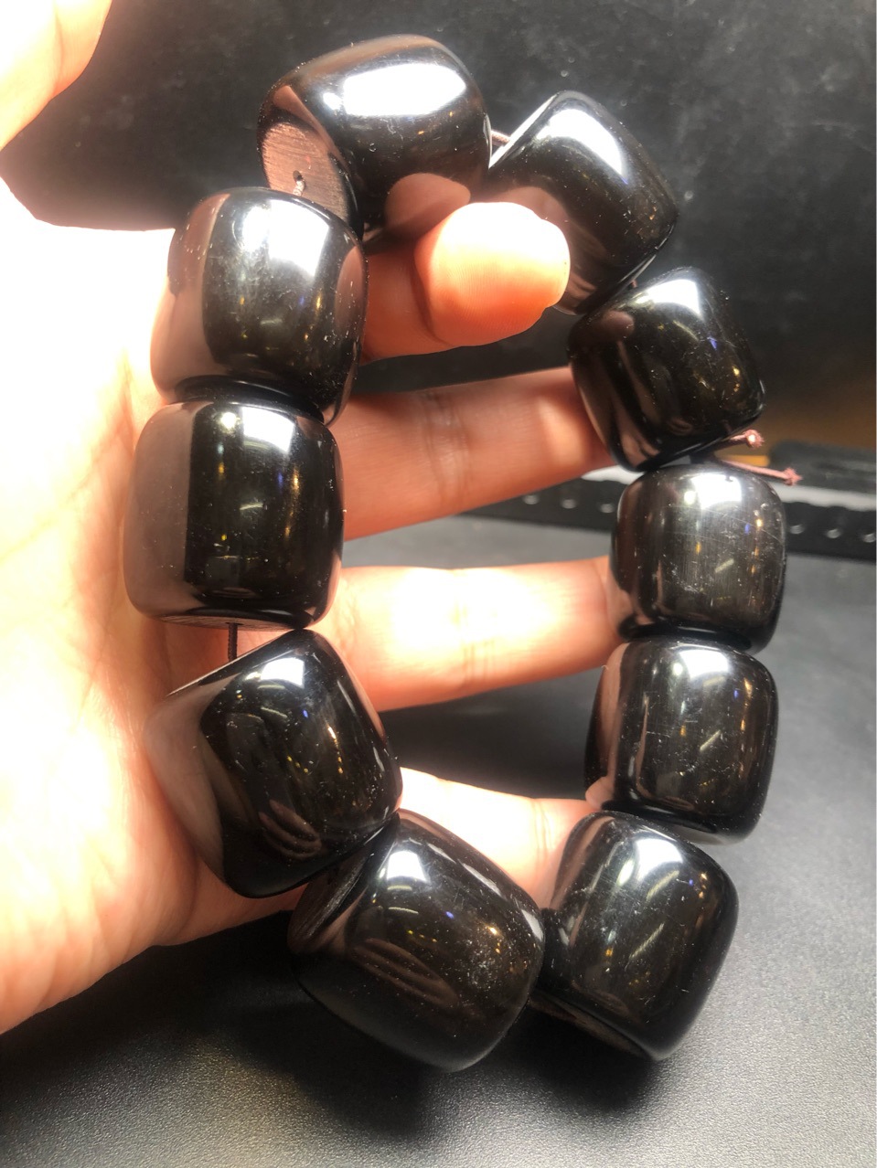 西藏天然纯黑牦牛角手串男士黑色耗牛角手链女士佛珠手串-阿里巴巴