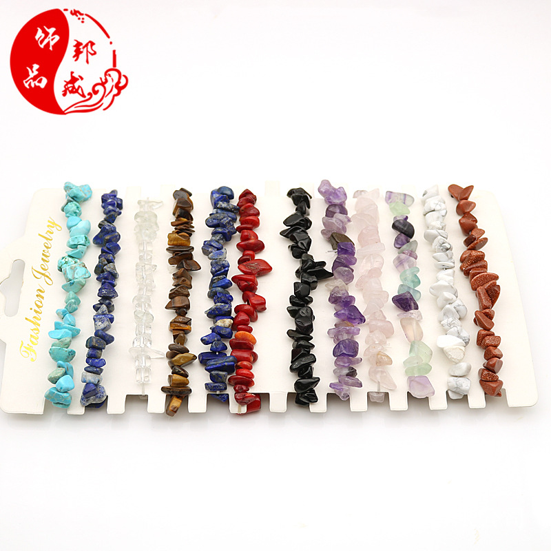 Factory Direct Sales Natural Crystal Gravel Stretch Bracelet Colorful Gravel Bracelet Cross-Border Hot Sale