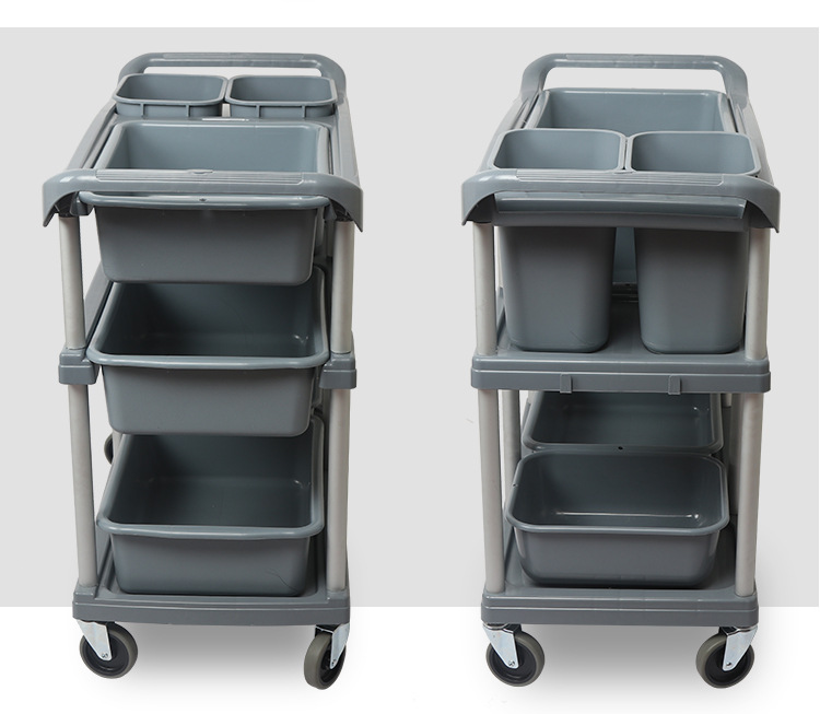 收餐车小推车多功能塑料移动酒店饭店餐厅商用三层收碗车上菜车