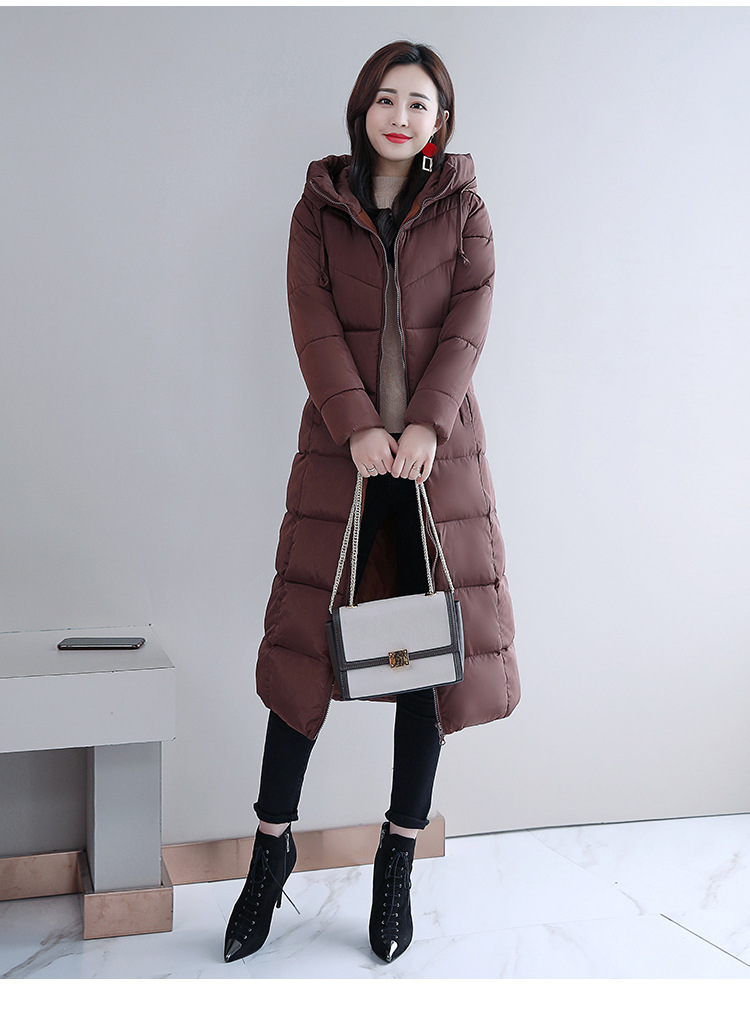 棉服女中长款2019冬装新款韩版过膝棉衣时尚冬天棉袄外套冬季批发