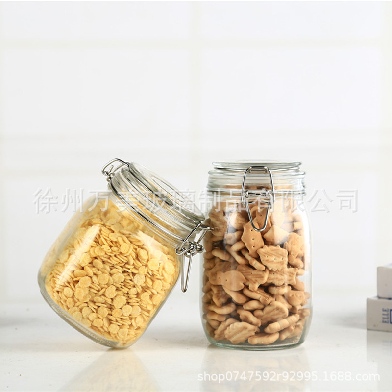 Buckle Glass Jar Tea Bottle Large Kimchi Jar Storage Bottle Transparent Honey Pot Pickles Bottles Glass Density