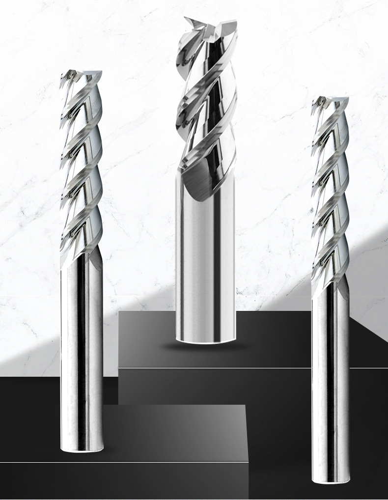 工厂直销铝专用高光刀hrc55度整体钨钢铣刀三刃硬质合金刀 当天发