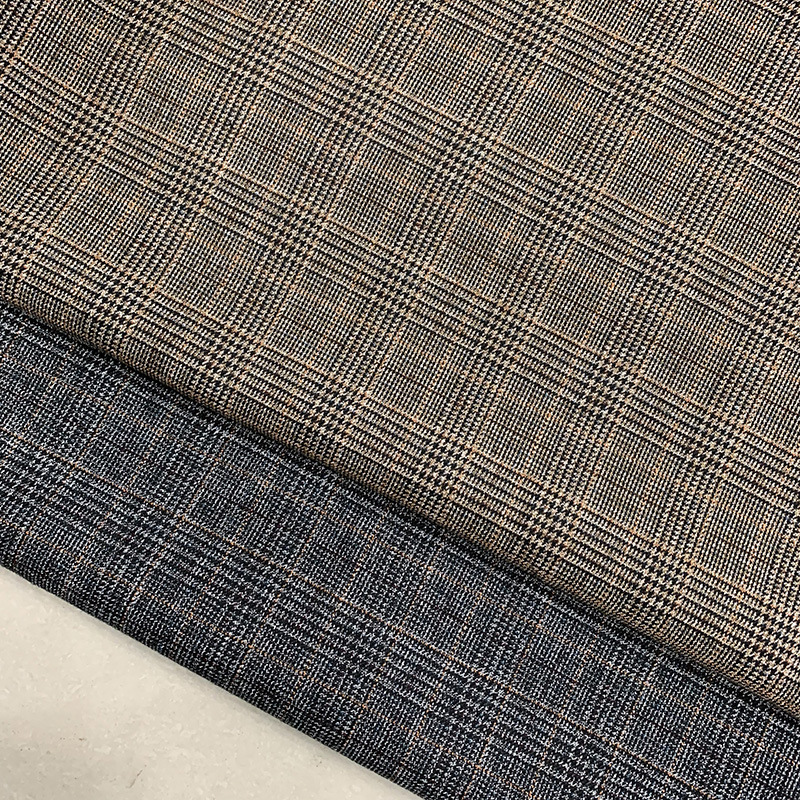 服装面料 tr格子布 西装面料 大格子面料 男装面料 格子布料