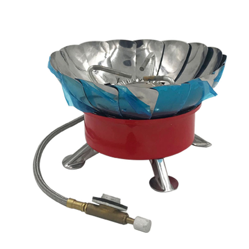 Portable Outdoor Small Windproof Lotus Furnace Stainless Steel Tea Stove with Line Camping Gas Furnace Gas Tank Stove