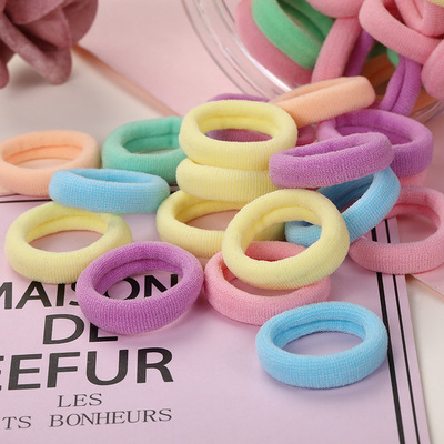 【50条装】时尚新品简约可爱发圈发饰 糖果色无缝发绳毛线圈现货
