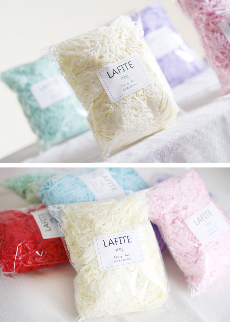 拉菲草碎纸丝材料装饰礼品盒子内里面的填充物包装盒内衬拉菲丝