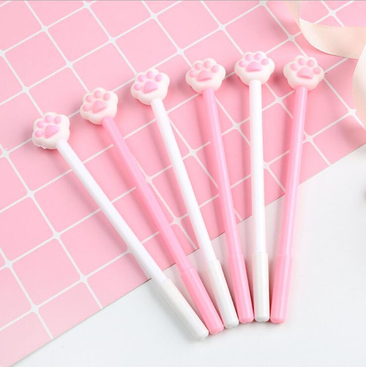 Factory Direct Sales Creative Hand-Shaped Brush Silicone End Gel Pen Cartoon Learning Stationery New Cat's Paw Ball Pen Signature Pen