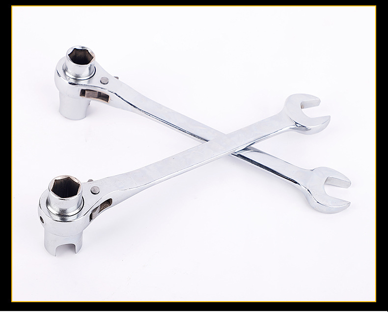 厂家批发45钢开口加长u型豁口棘轮扳手加长豁口棘轮扳手建筑用