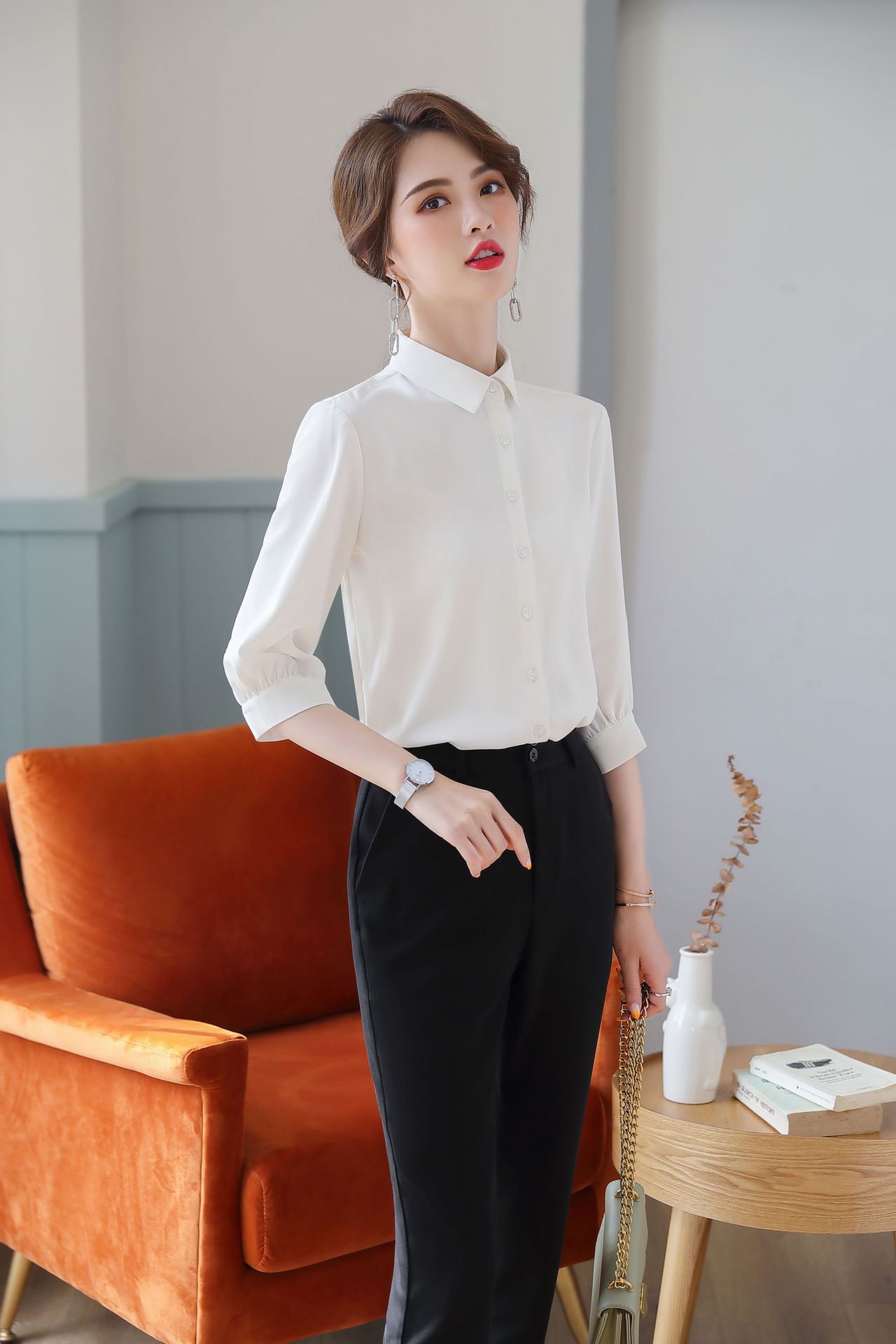 2020新款春夏白衬衫女短袖职业正装工作服衬衣寸衫ol通勤工装百搭