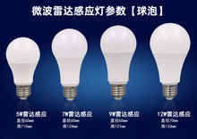 光线加雷达感应灯泡 物体移动感应球泡灯Radar sensor light