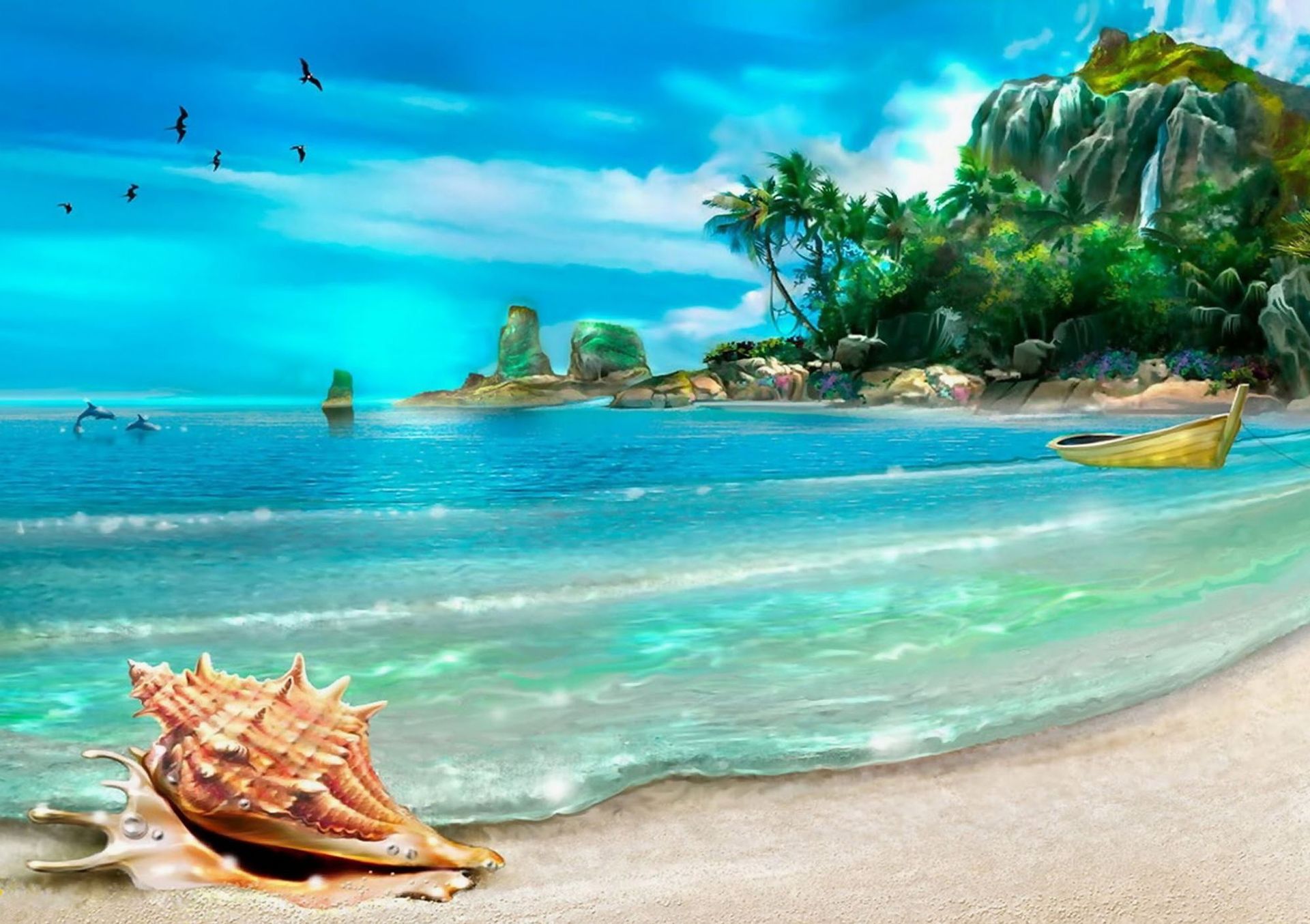 外贸速卖通钻石画海边风景系列贴钻画十字绣海岛跨镜电商厂家产品