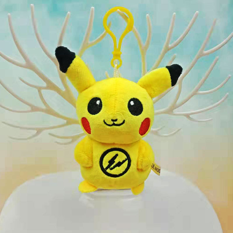 藤原浩闪电暗黑皮卡丘公仔小玩偶毛绒挂件卡通网红皮卡丘书包挂件