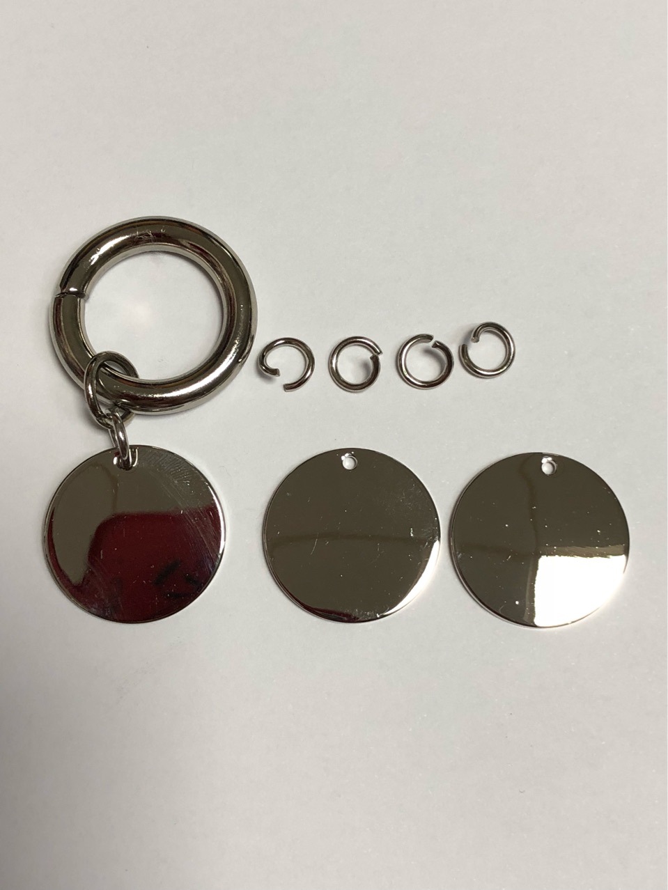 25mm圆圈光面吊牌金属圆牌 6分圆圈 小开口圈 宠物防丢身份牌圆片
