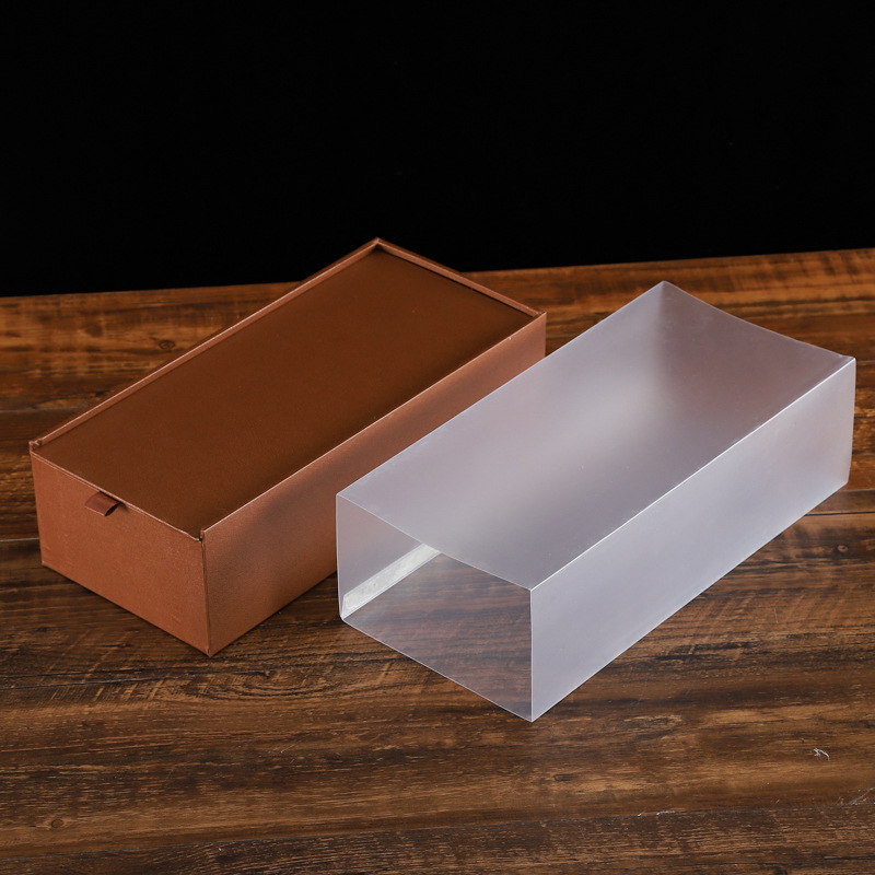 抽拉式礼盒特种纸礼品盒带透明pvc外套加内衬袜子通用礼盒