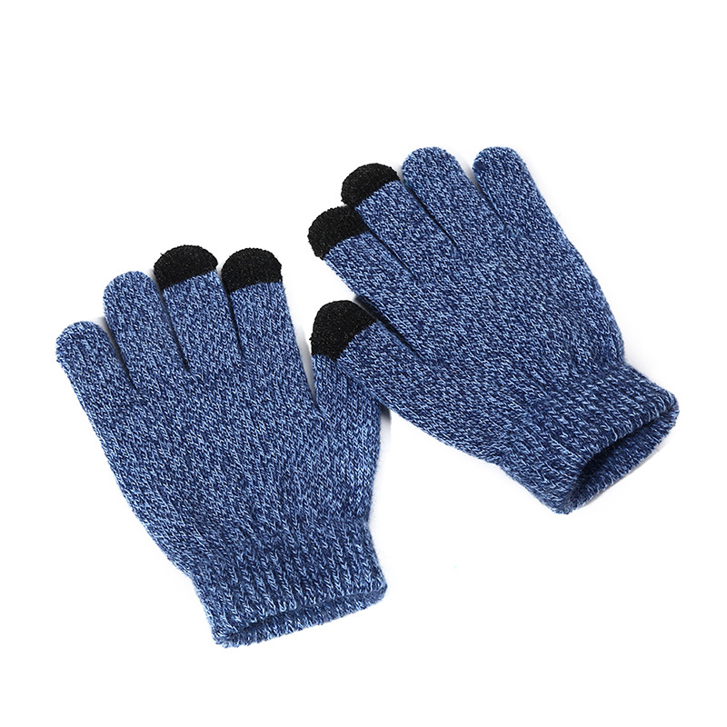Children's Touch Screen Magic Gloves Non-Slip Velvet Thickening Gloves Outdoor Keep Warm Parent-Child Wool Knitted Children's Gloves