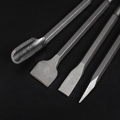 电锤电镐钻头方柄四坑镐尖圆柄两坑两槽尖扁凿u型钩凿子镐钎子