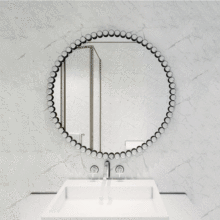 北欧圆形镜子 家用小户型化妆镜浴室镜 简约壁挂式装梳妆铁艺镜子