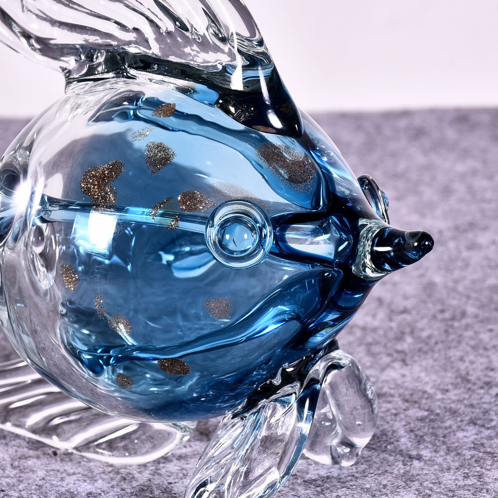 生产加工各种玻璃鱼摆件高档工艺品装饰品定制玻璃金鱼