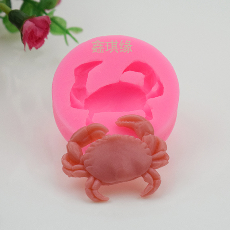螃蟹液态翻糖硅胶手工皂模具蛋糕巧克力慕斯模具diy烘焙工具批发