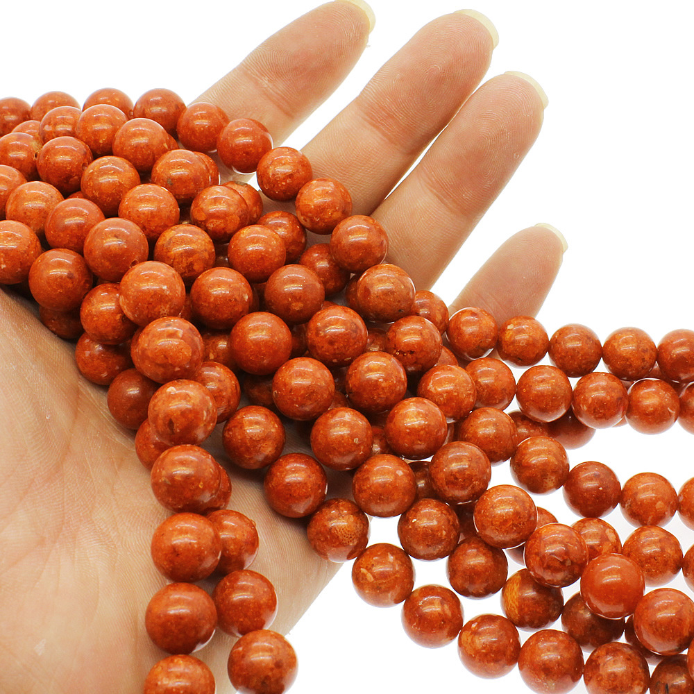 天然海竹 合成珊瑚圆珠散珠 6-20mmdiy手工手链项链饰品配件