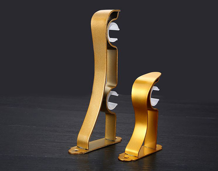 窗帘配件 罗马杆底座铁艺加厚单支架静音窗帘轨道鱼型单码批发