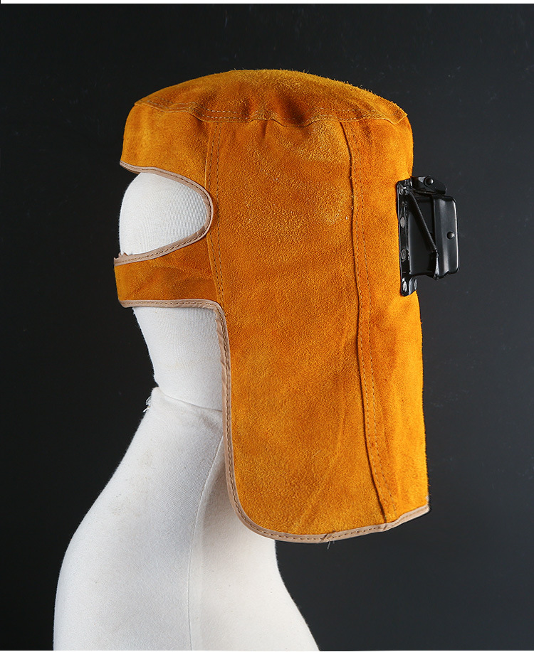 电焊自动变光头戴式氩弧焊防强光焊接面罩劳保焊工防护牛皮面罩