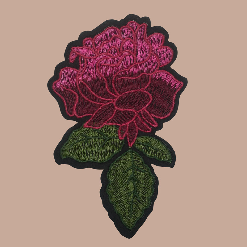 玫瑰花刺绣布贴时尚绣花图案刺绣布贴 花朵衣服裤子装饰补丁贴