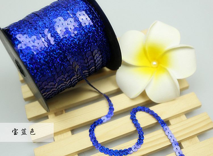 6mm镭射彩连线亮片条平珠片diy衣服夜店舞台表演装辅料 珠光亮片