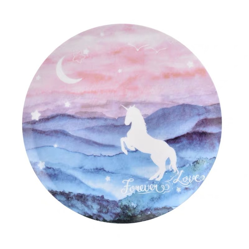 Nordic Internet Celebrity Unicorn Starry Sky Plate Breakfast Plate Dish Dessert Fruit Plate Wedding Banquet Swing Plate Decorative Hanging Plate