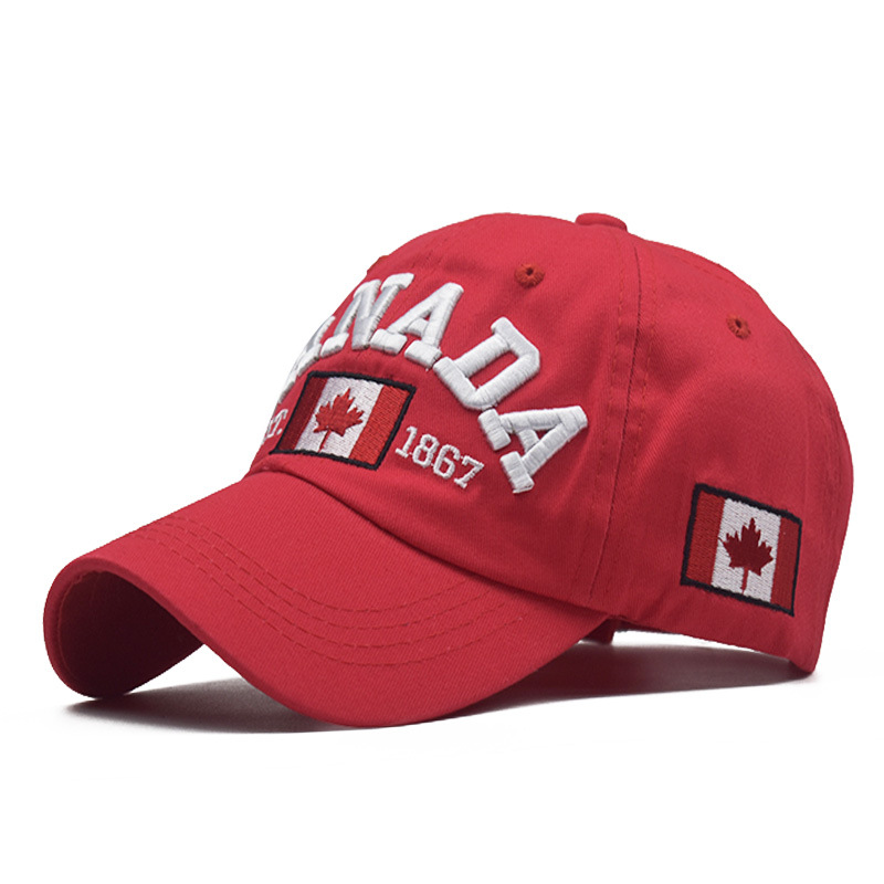Aliexpress Ebay Popular Letter Canada Baseball Cap Men's and Women's Canadian Baseball Cap Cotton All-Matching Peaked Cap